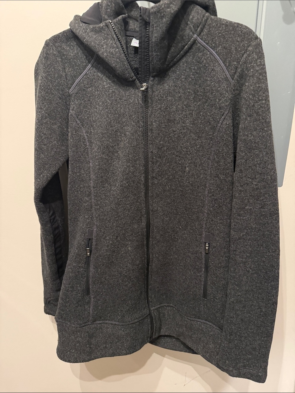 Athleta Charcoal Gray Full-Zip Hooded Utility Jacket